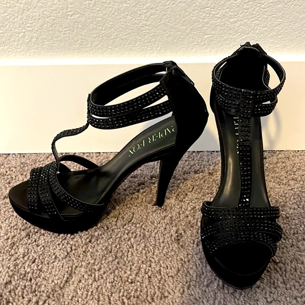 Black Studded Stilettos